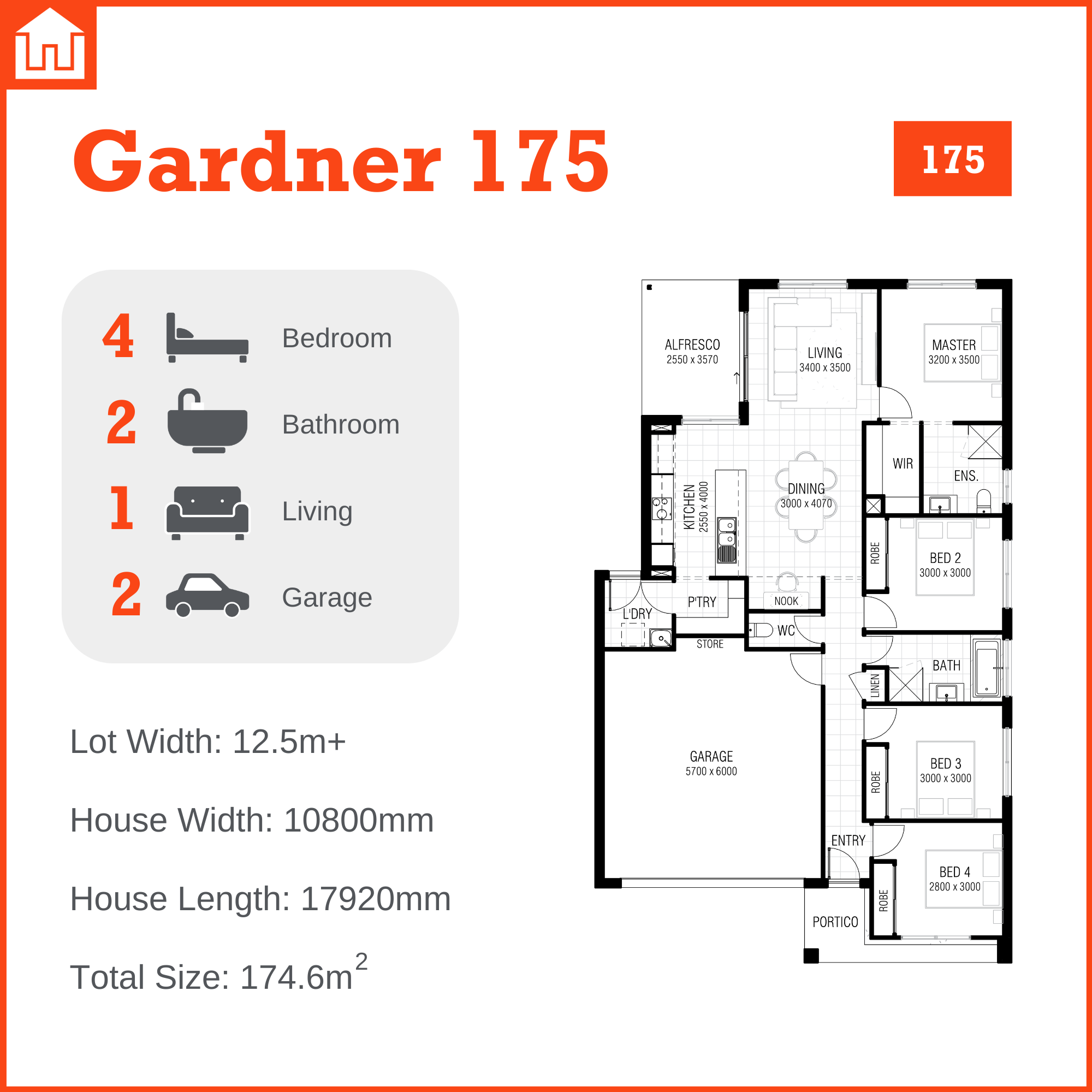 Gardner 175 Home Design - Expression by DC Living 
